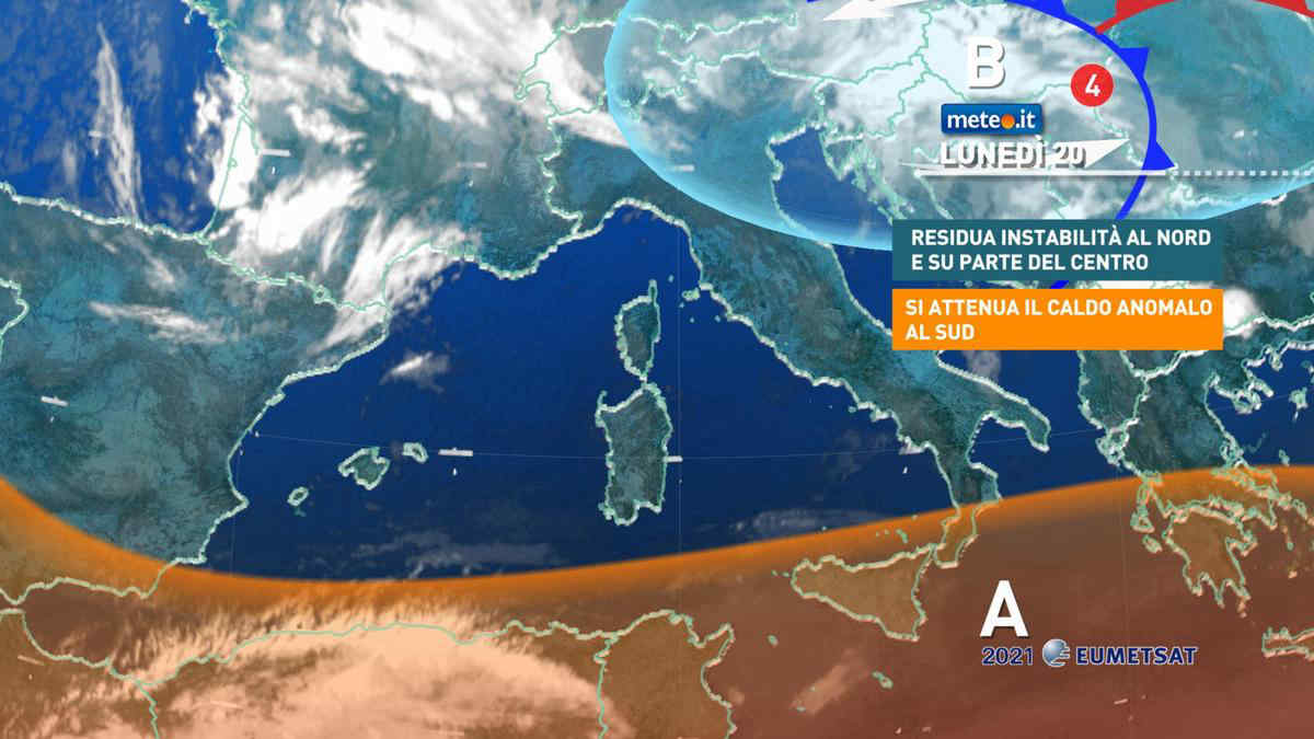 Meteo, 20 settembre con tempo instabile al Nord