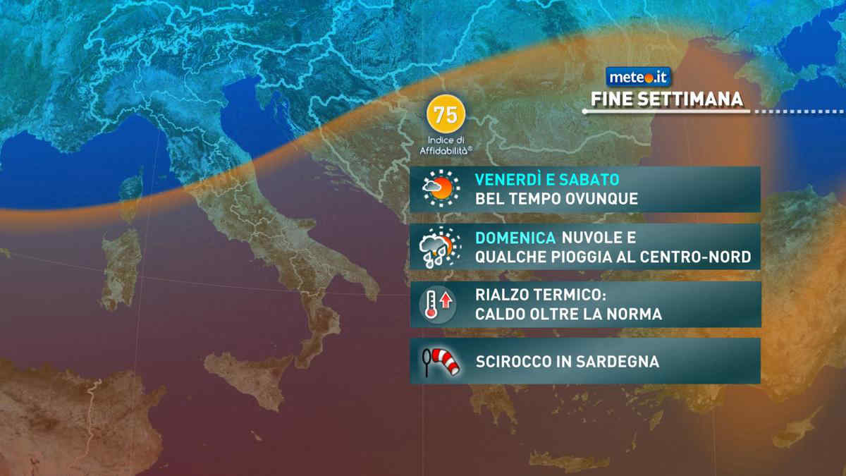 Meteo, domenica 26 settembre  possibile peggioramento al Centro-Nord