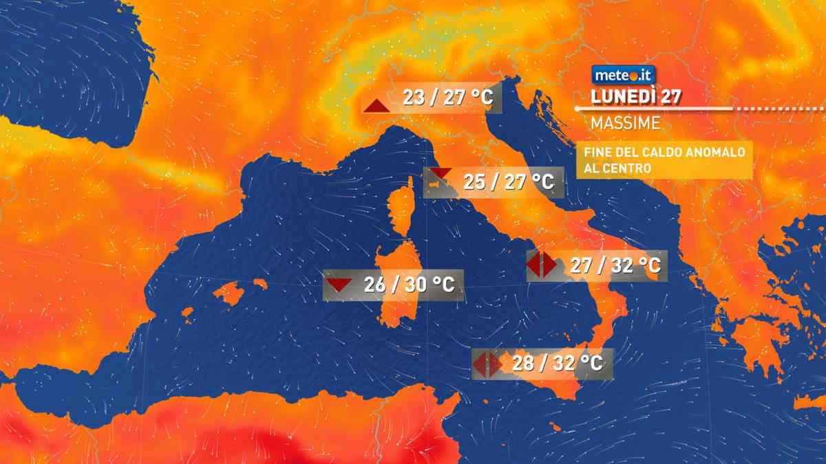 Meteo, tra il 27 e 28 settembre residui temporali e ultime ore di caldo estivo al Sud