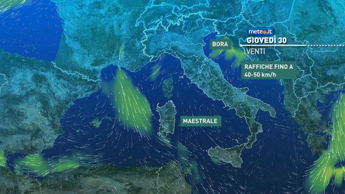 Meteo, oggi giovedì 30 settembre, breve fase di instabilità al Centro-Sud