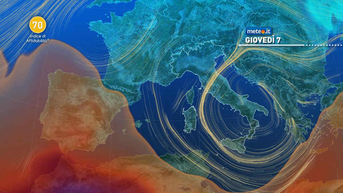 Meteo, 7 e 8 ottobre con forti piogge e aria fredda