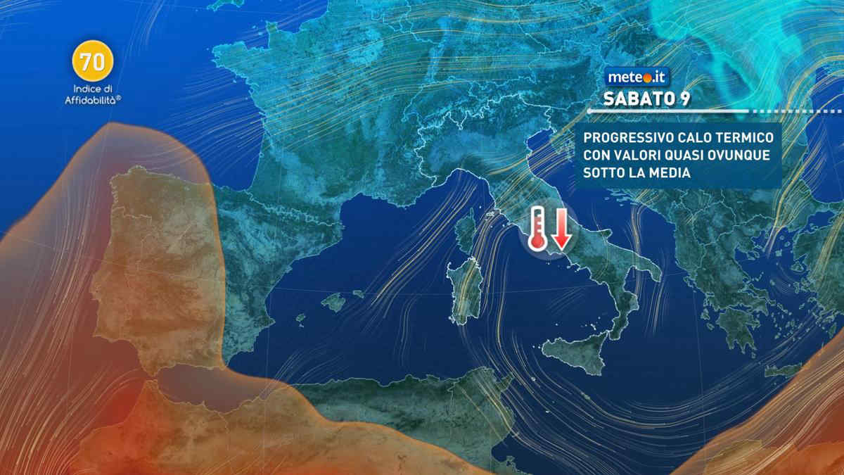 Meteo: nel weekend tra 9 e 10 ottobre temperature in calo e pioggia al Sud