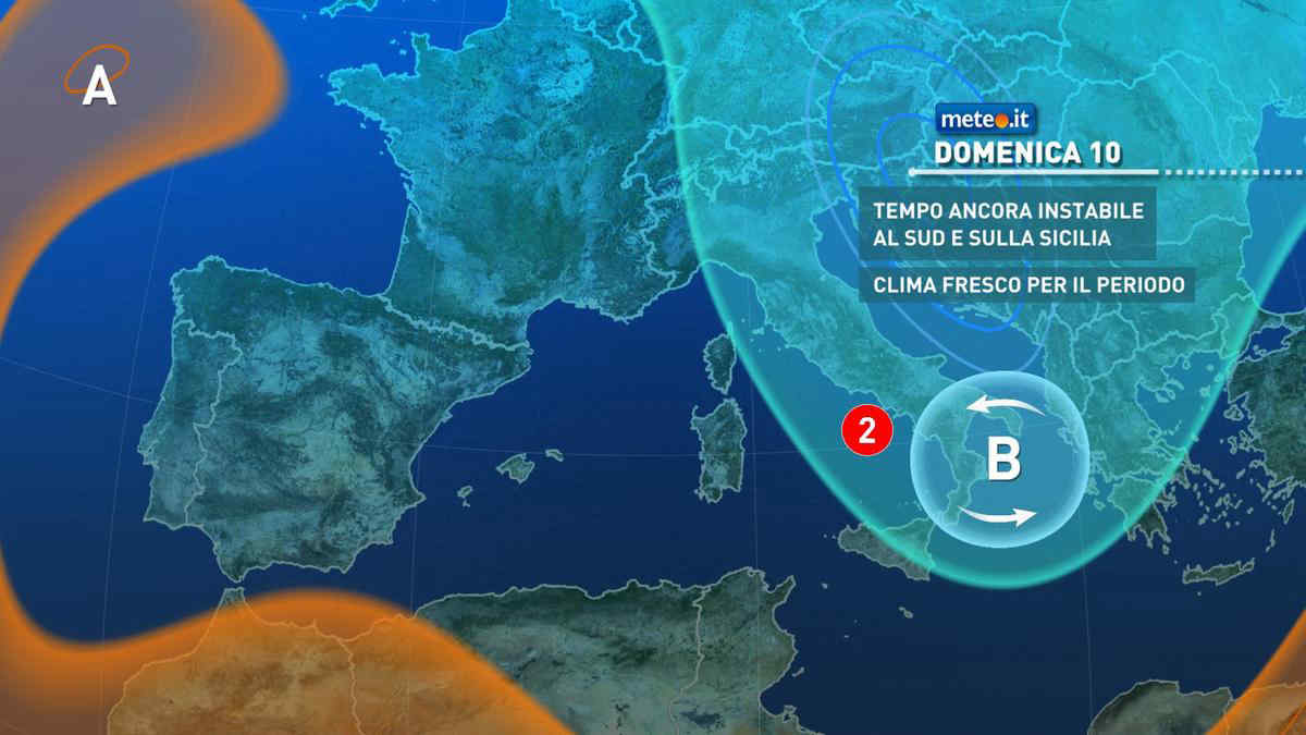 Meteo, domenica 10 ottobre ancora instabile e ventoso al Sud e Sicilia