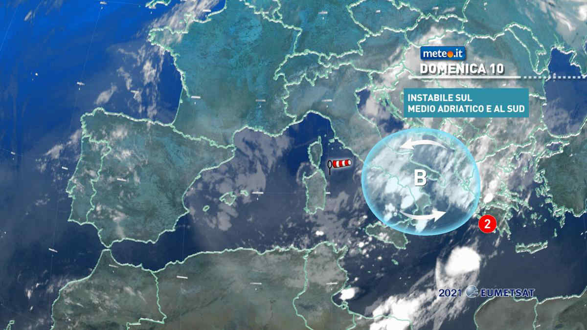 Meteo, 10 ottobre con piogge e temporali al Sud e Sicilia