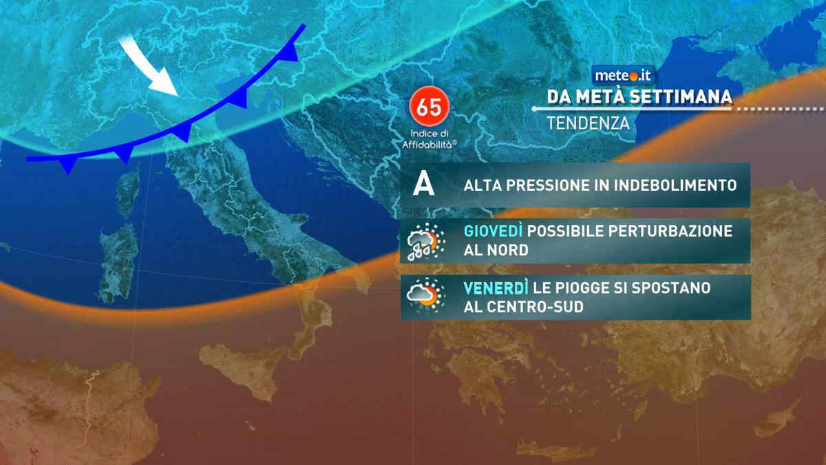 Meteo, da giovedì 21 nuova perturbazione sull'Italia