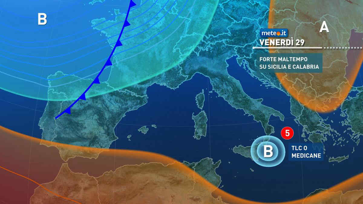 Meteo, 29 ottobre con maltempo estremo al Sud e in Sicilia: rischio alluvioni