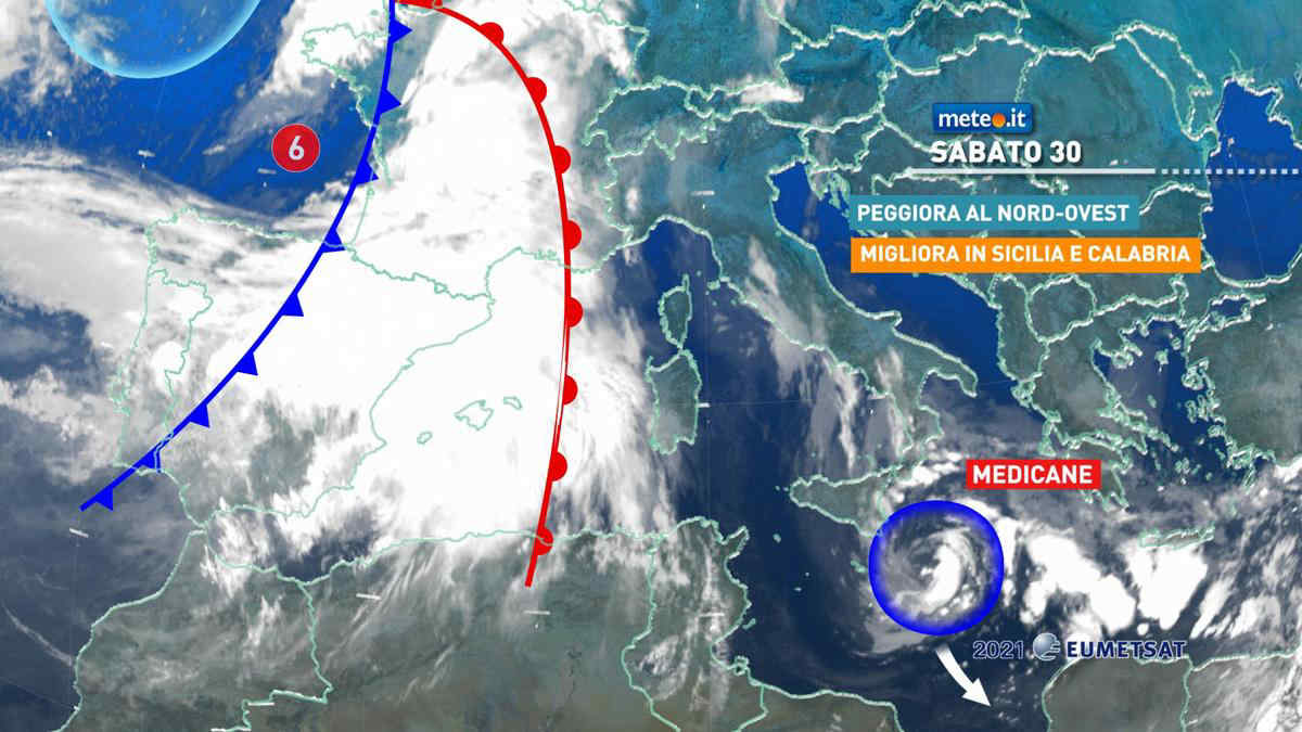 Meteo, 30 ottobre con lenta attenuazione delle piogge al Sud