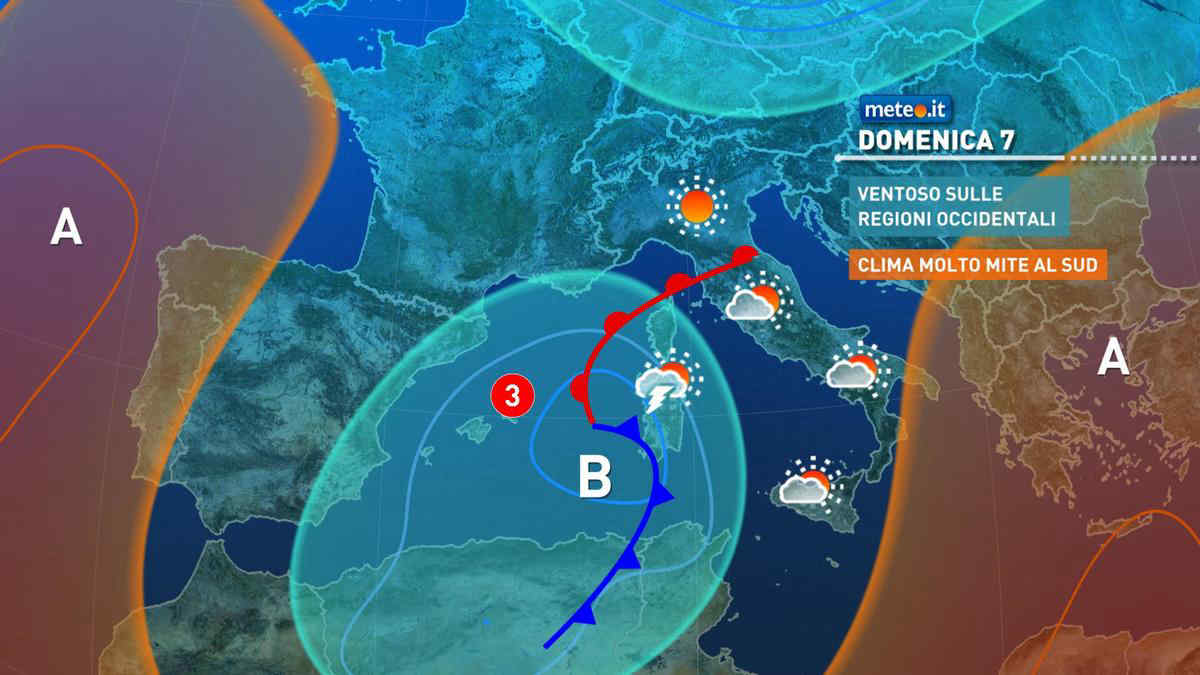 Meteo, da domenica 7 nuovo vortice ciclonico sul Mediterraneo