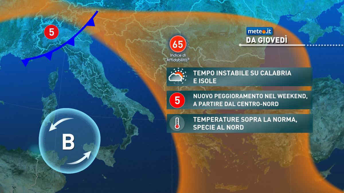 Meteo, da giovedì 11 novembre nuove fasi instabili e temperature sopra la norma