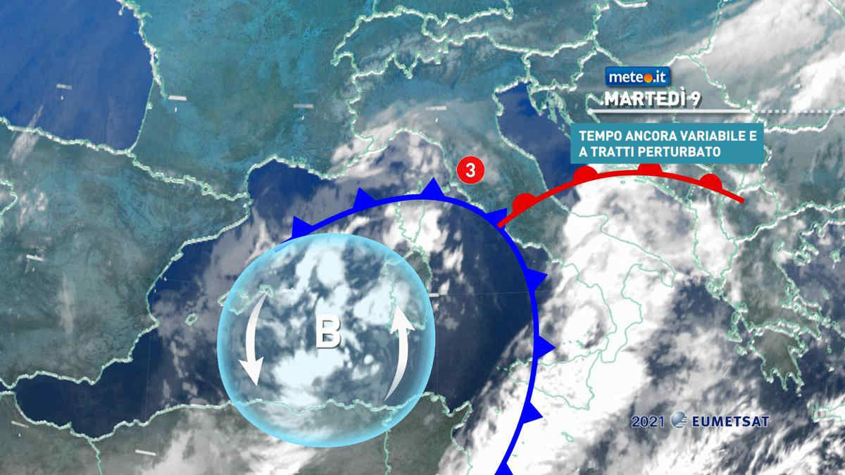 Meteo, martedì 9 tempo instabile al Centro-Sud e sulle Isole