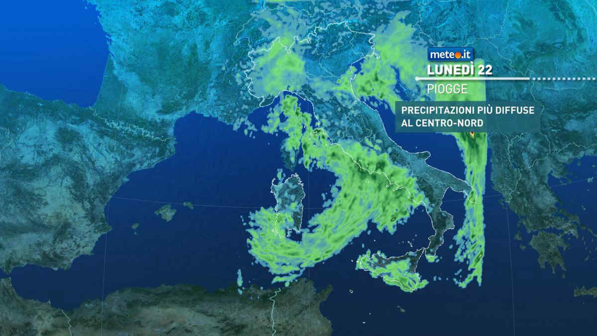 Meteo, 22 novembre a rischio pioggia in gran parte d'Italia