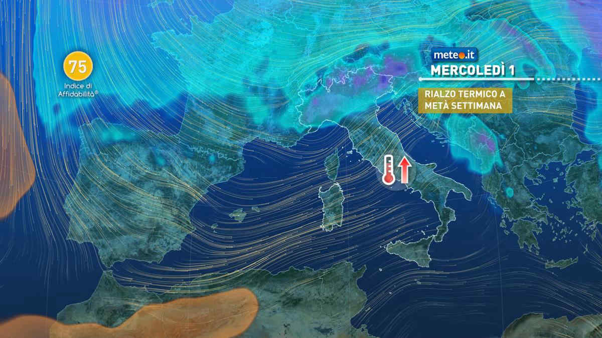 Meteo, dal 1 dicembre rialzo delle temperature e nuove piogge in vista