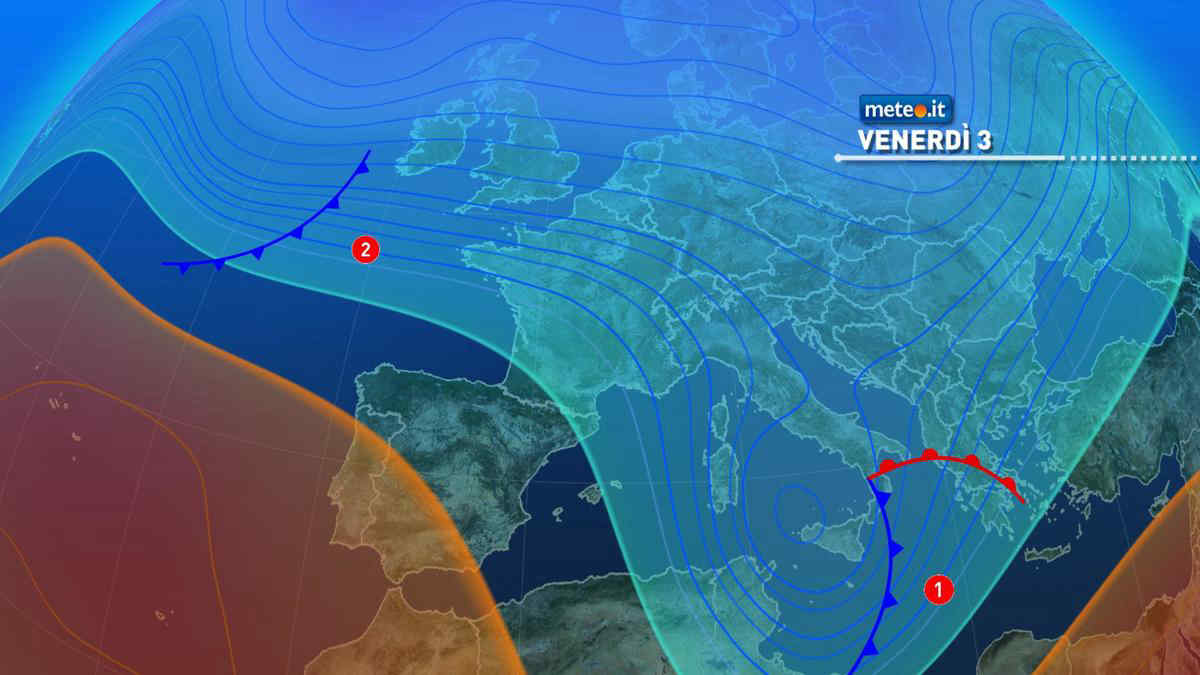 Meteo, nuovo carico di pioggia il 3 dicembre poi aria più fredda