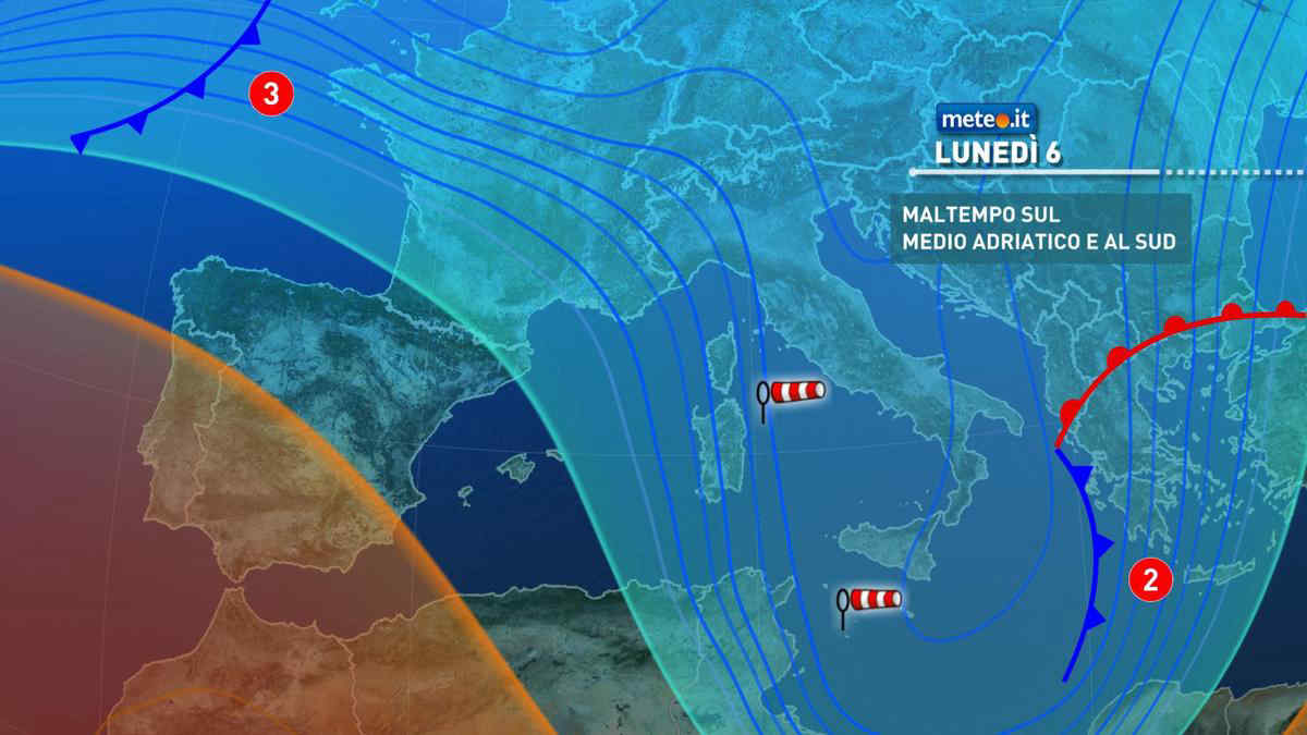 Meteo, 6 dicembre con maltempo su alcune regioni. Immacolata con la neve