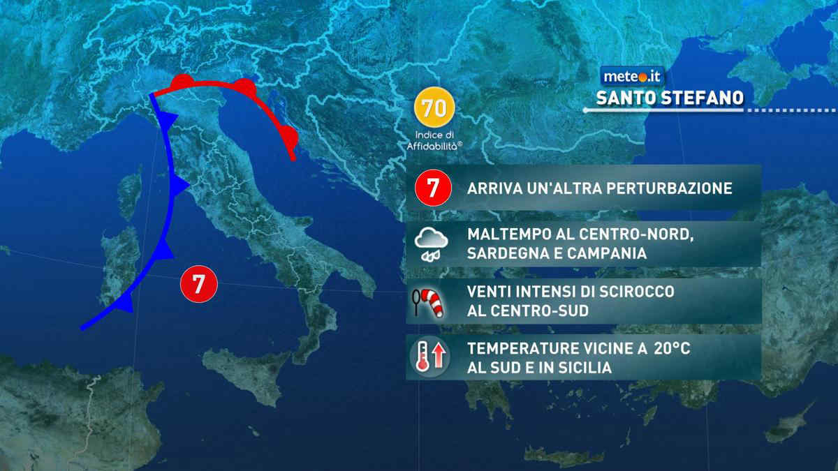 Meteo Santo Stefano 2021, ancora pioggia sull'Italia. Migliora per Capodanno