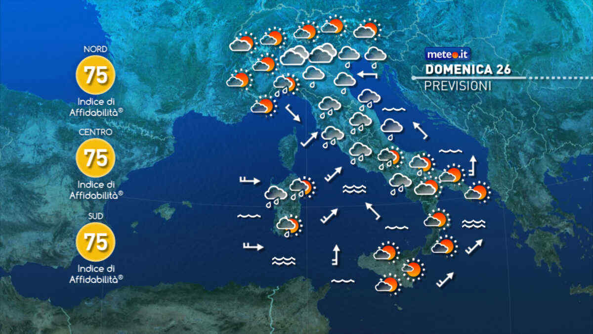 Meteo, a Santo Stefano rischio di piogge localmente intense. Ecco dove