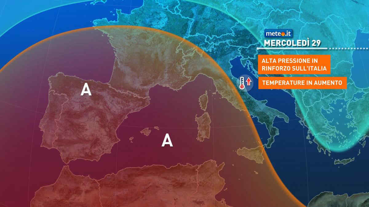 Meteo 29 dicembre: ancora qualche pioggia al Sud e sulle Alpi. Poi alta pressione