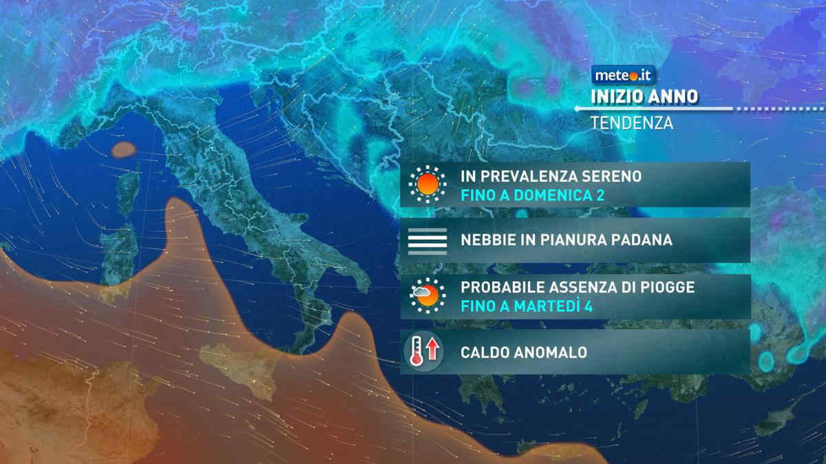 Meteo Capodanno 2022: apice del caldo anomalo. Nessuna pioggia e nebbie in pianura