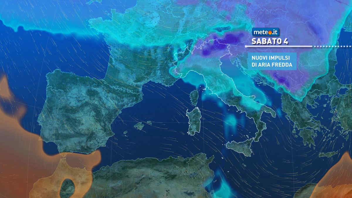 Meteo, nel weekend del 4-5 dicembre pioggia, neve e aria più fredda