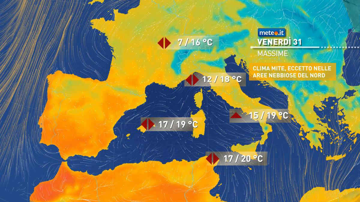 Meteo, San Silvestro stabile e caldo ma attenzione alla nebbia: le previsioni