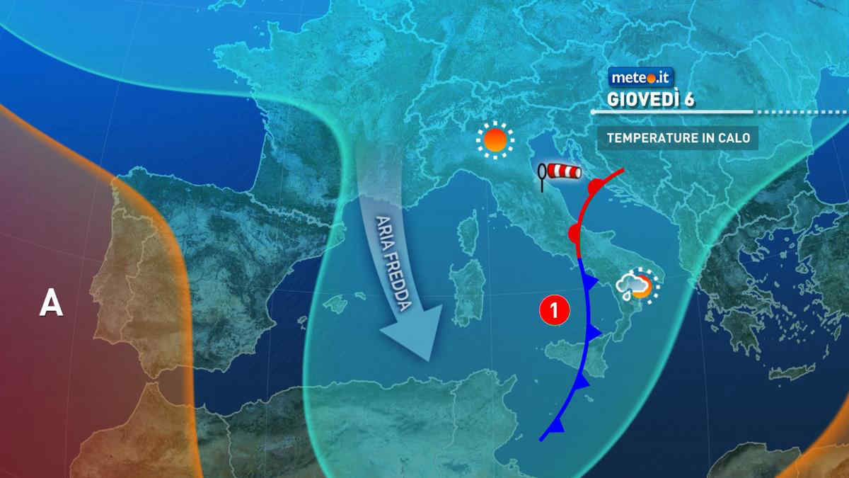 Meteo, 6 gennaio con aria fredda sull'Italia: brusco calo termico
