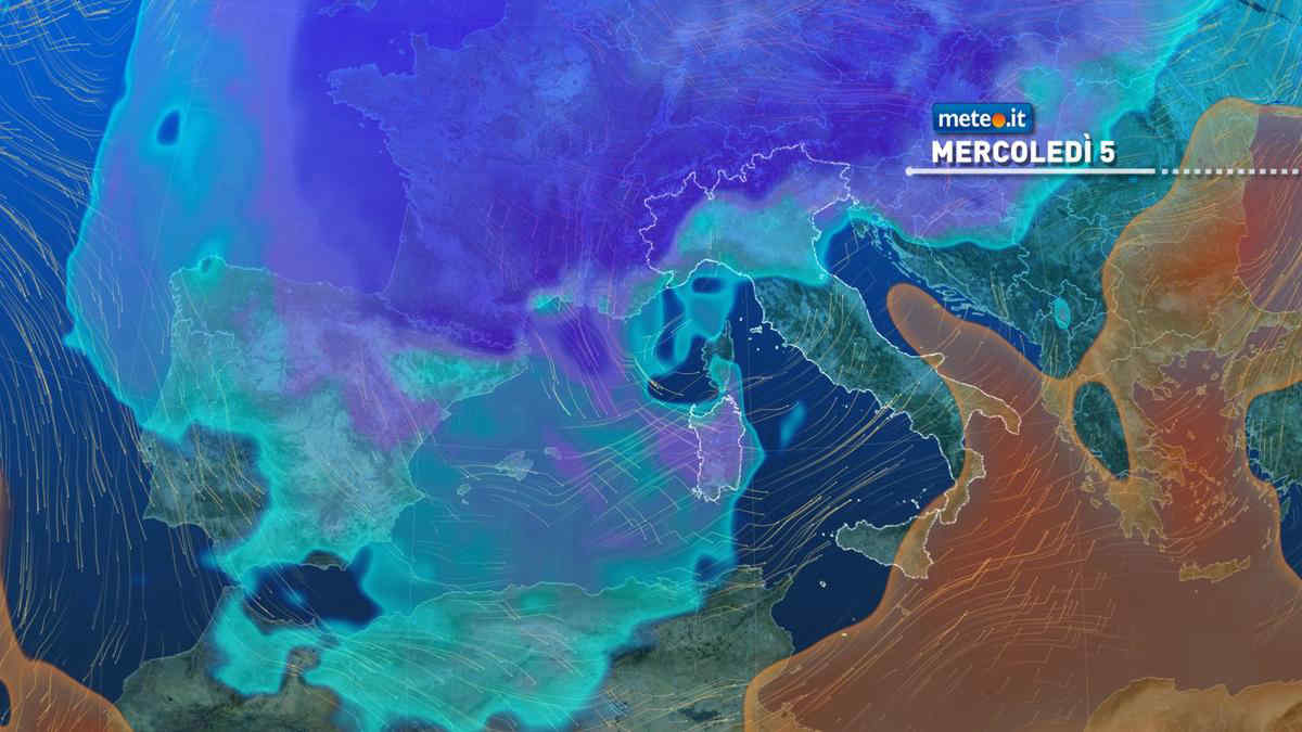 Meteo, pioggia, vento e neve sull'Italia. Aria fredda per la Befana