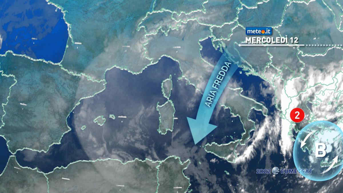 Meteo, mercoledì 12 gelide correnti polari sull'Italia, con venti di burrasca e neve a bassa quota