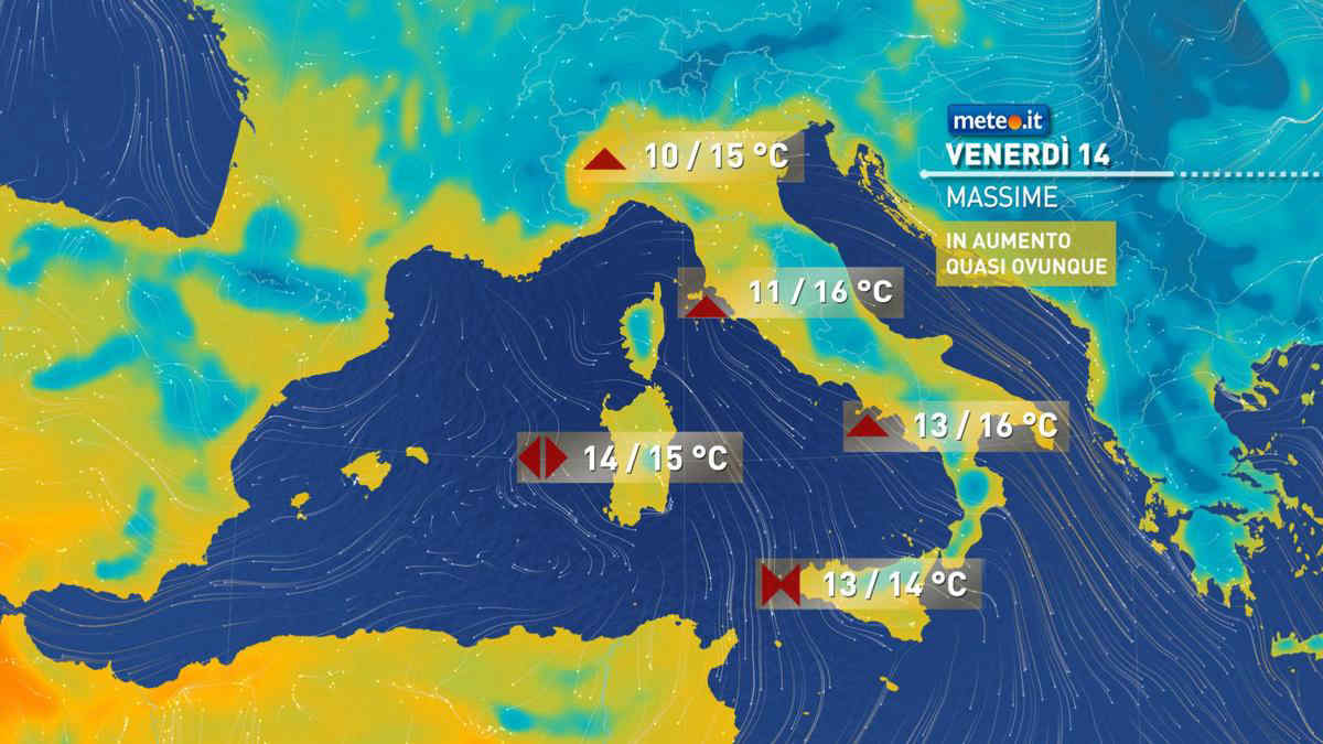 Meteo, l'anticiclone mette in pausa l'inverno: venerdì 14 tanto sole e temperature in aumento