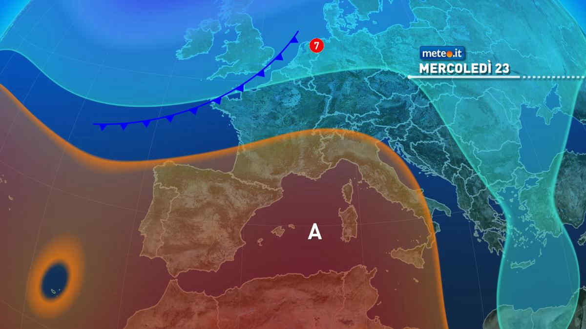 Meteo: mercoledì 23 e giovedì 24 tempo bello e clima mite sull'Italia