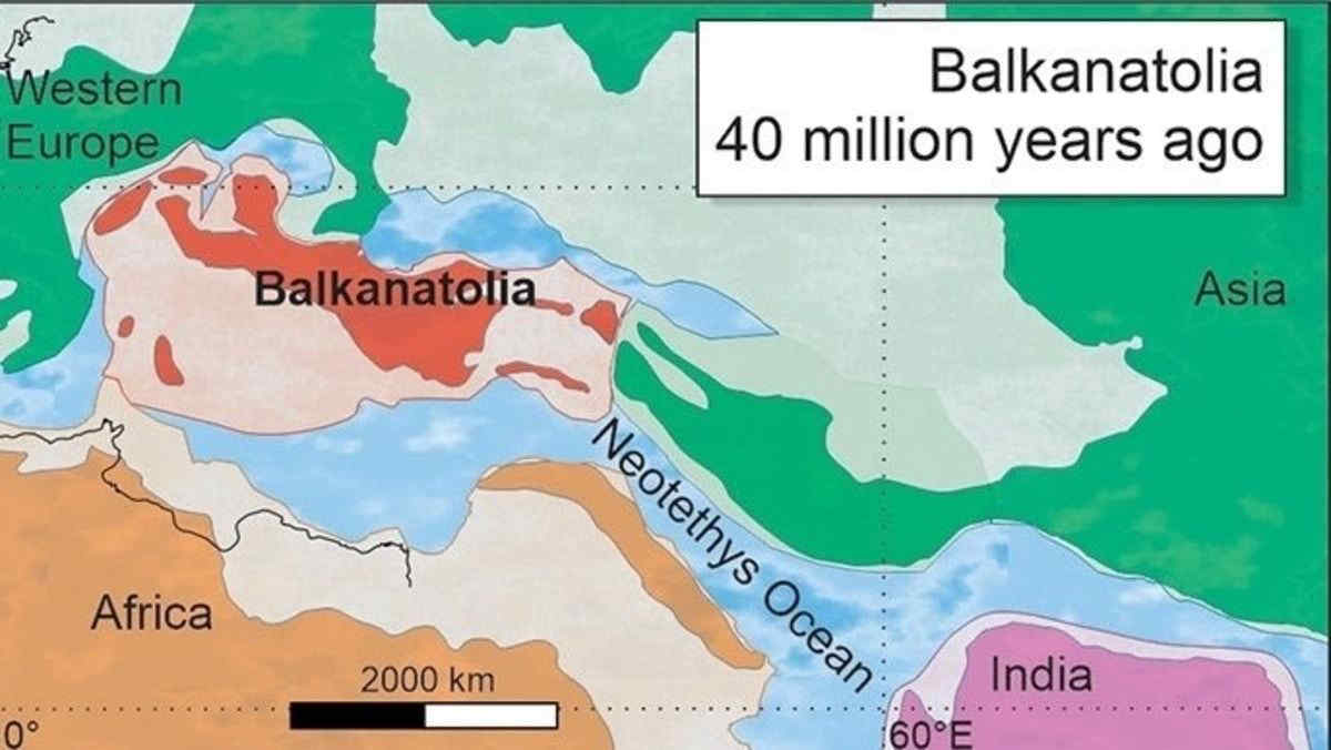Scoperta la Balcanatolia, un antico continente perduto 40 milioni di anni fa. Comprendeva anche alcune regioni italiane