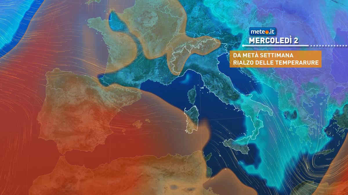 Meteo: mercoledì 2 aria più mite e tempo in miglioramento al Centro-Sud