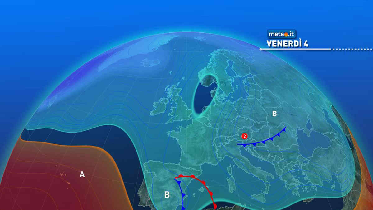 Meteo, venerdì 4 marzo piogge e nevicate al Centro-Sud