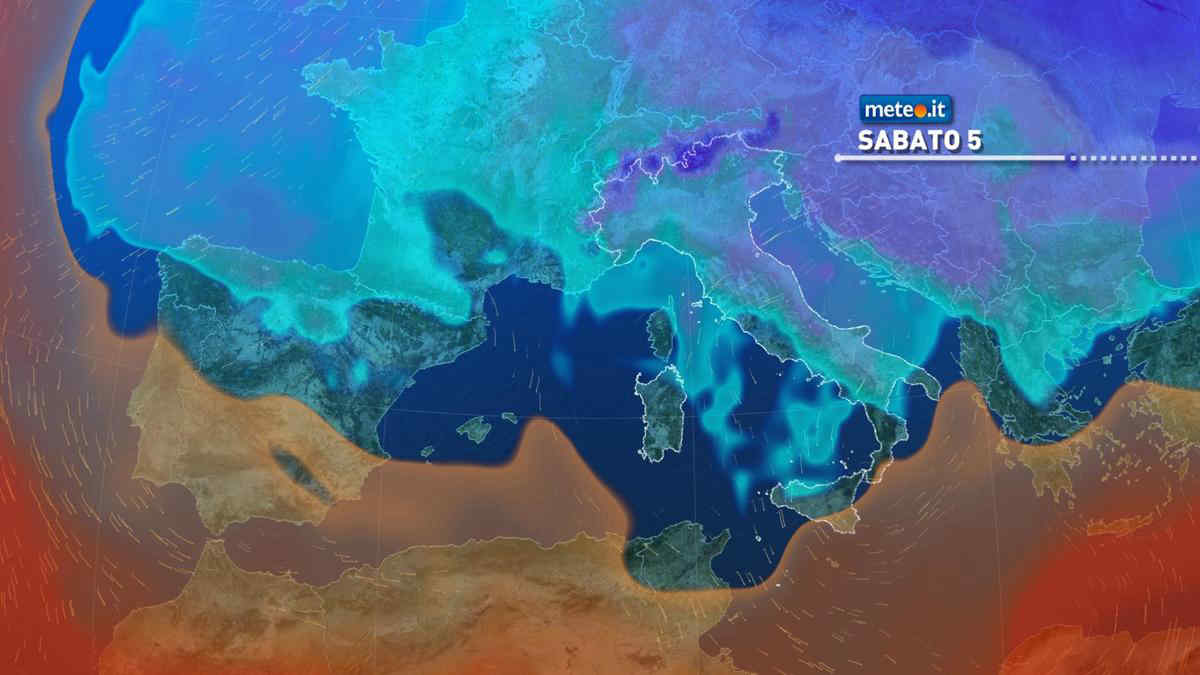 Meteo, sabato 5 pioggia e neve al Centro-Sud, più sole al Nord