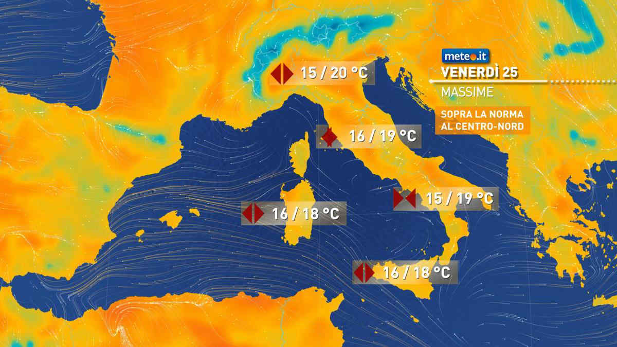 Meteo: venerdì 25 marzo alta pressione. Sabato 26 pioggia in Sardegna