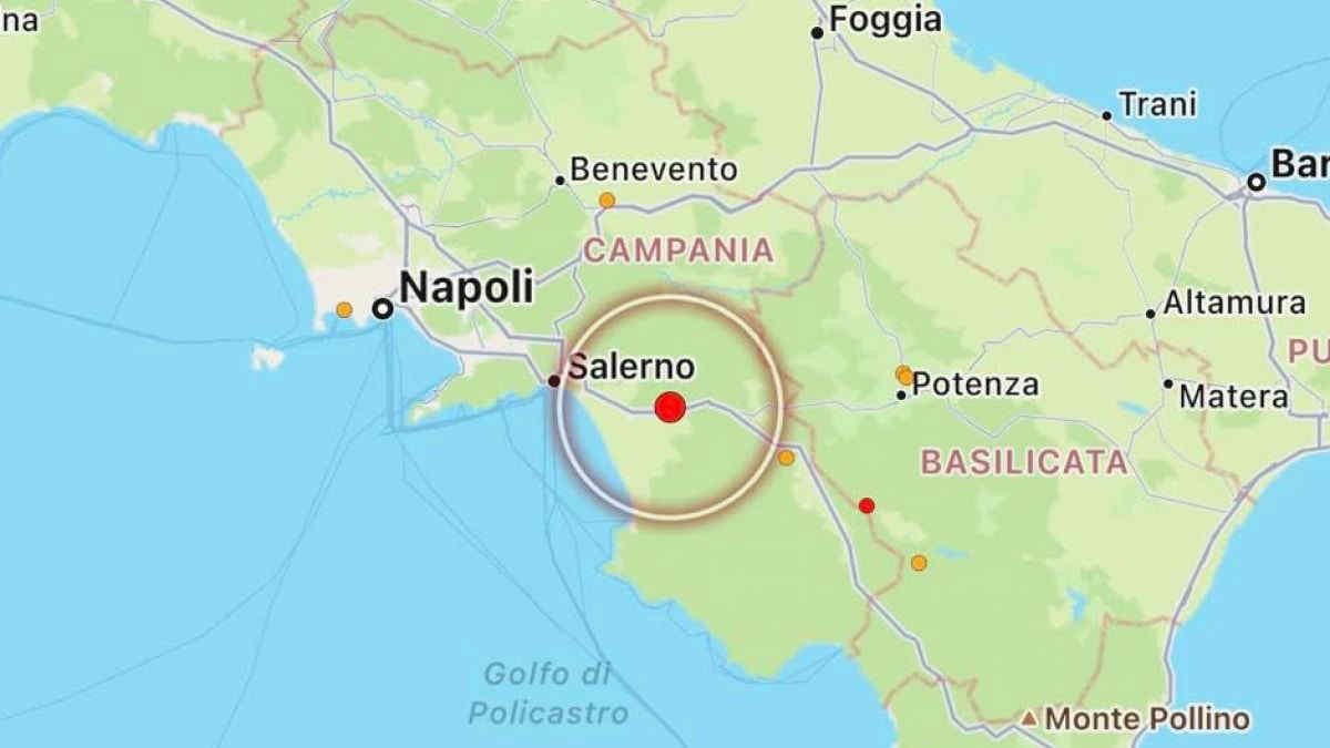 Terremoto a Salerno, una scossa di magnitudo 3.3: la situazione