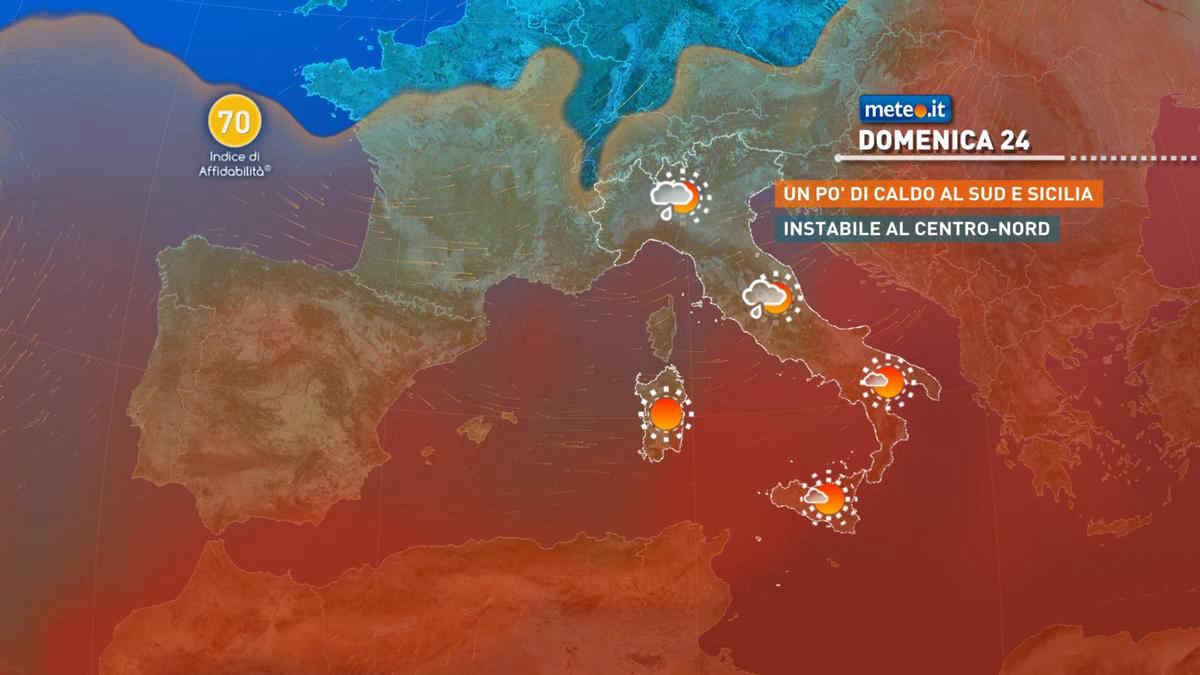 Meteo: weekend del 25 aprile con Italia spaccata in due. Caldo al Sud