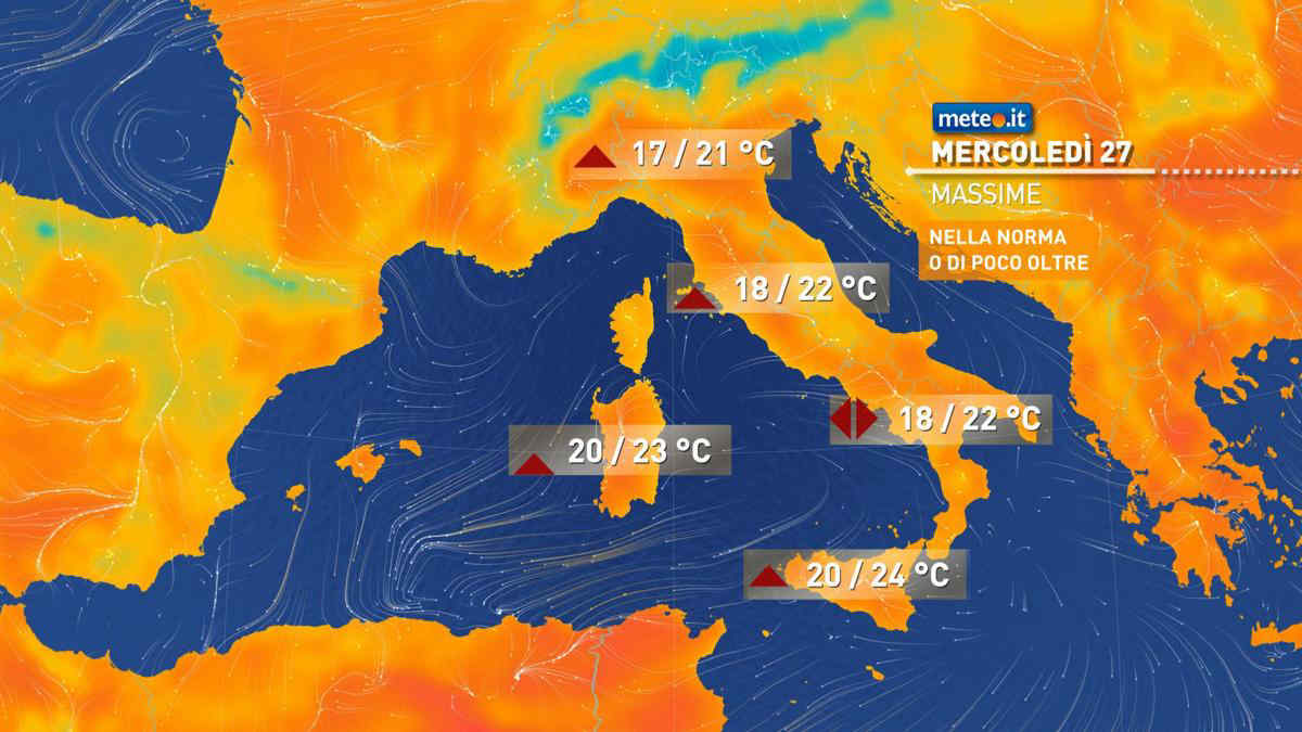 Meteo: fino a venerdì 29 aprile sole e clima mite. Weekend con pioggia