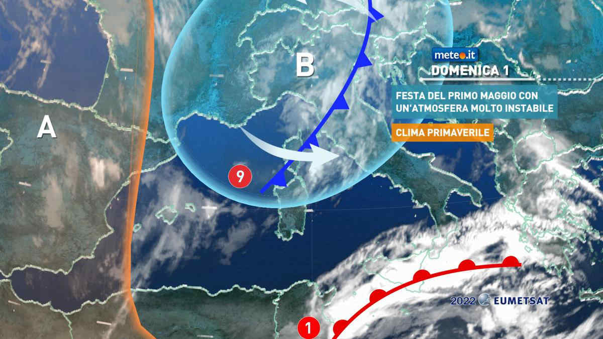 Meteo Primo Maggio: Italia tra due perturbazioni. Le zone a rischio pioggia