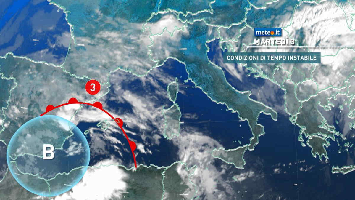 Meteo: instabilità fino a mercoledì 4 maggio. Poi due perturbazioni