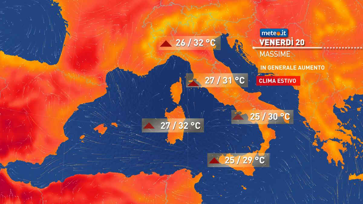 Meteo, Italia sotto l'anticiclone africano: da venerdì 20 farà ancora più caldo