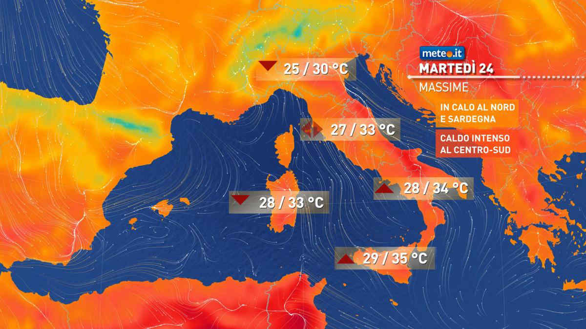 Meteo, 24 maggio Italia divisa tra caldo anomalo e forti temporali: rischio grandine, ecco dove