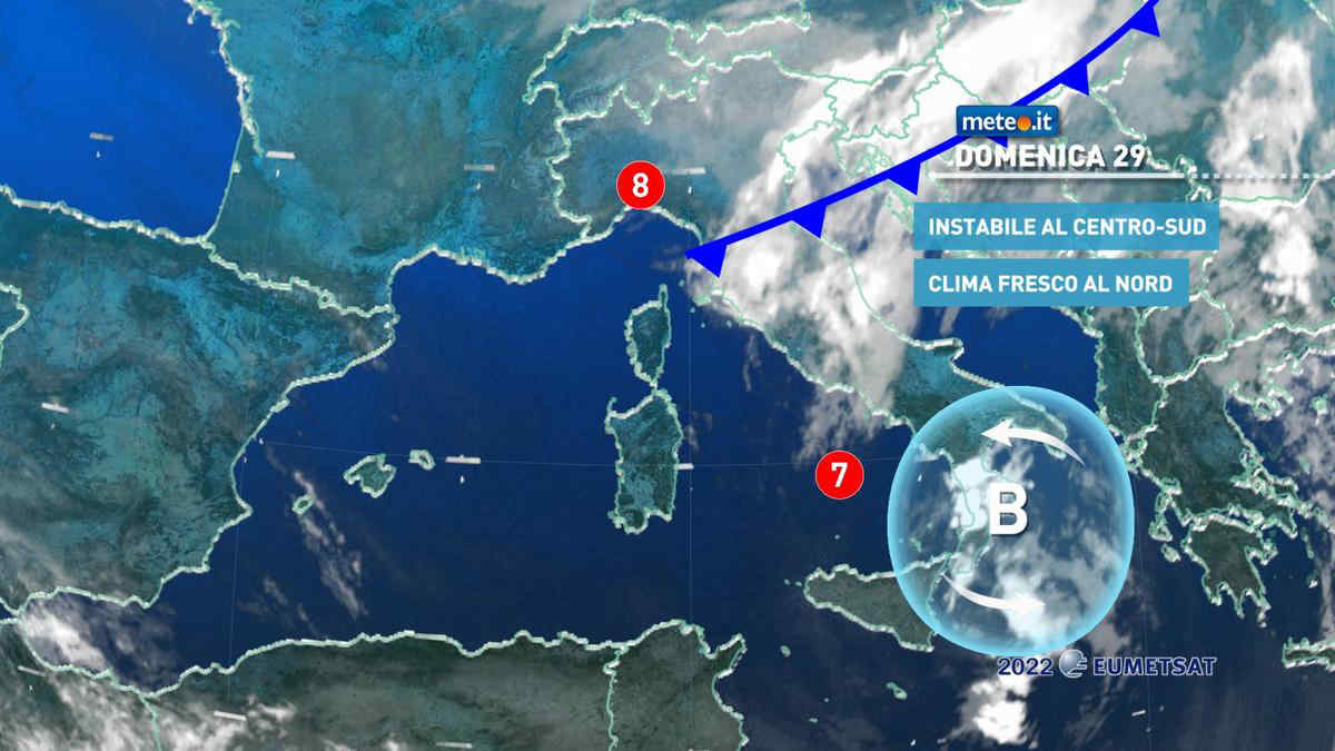 Meteo, domenica 29 crollo termico e allerta gialla per temporali anche a Torino, Milano, Venezia e Firenze