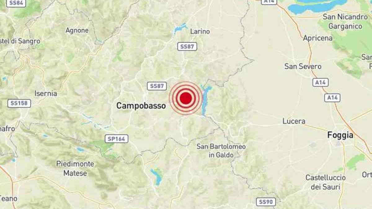 Terremoto magnitudo 3.7 nella notte vicino a Campobasso