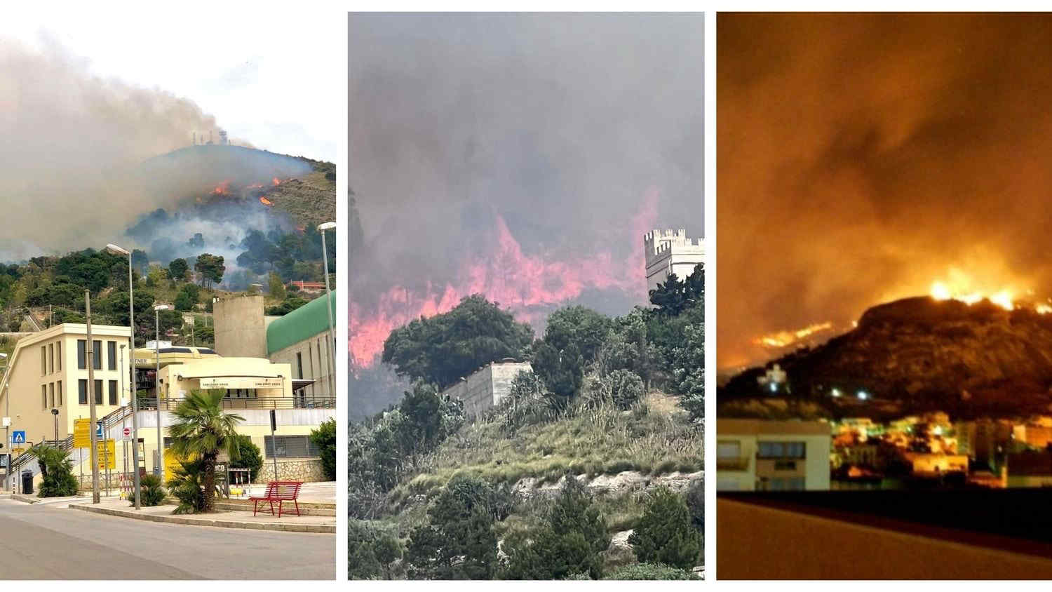 Incendio a Erice, fiamme anche a Palermo: cosa è successo