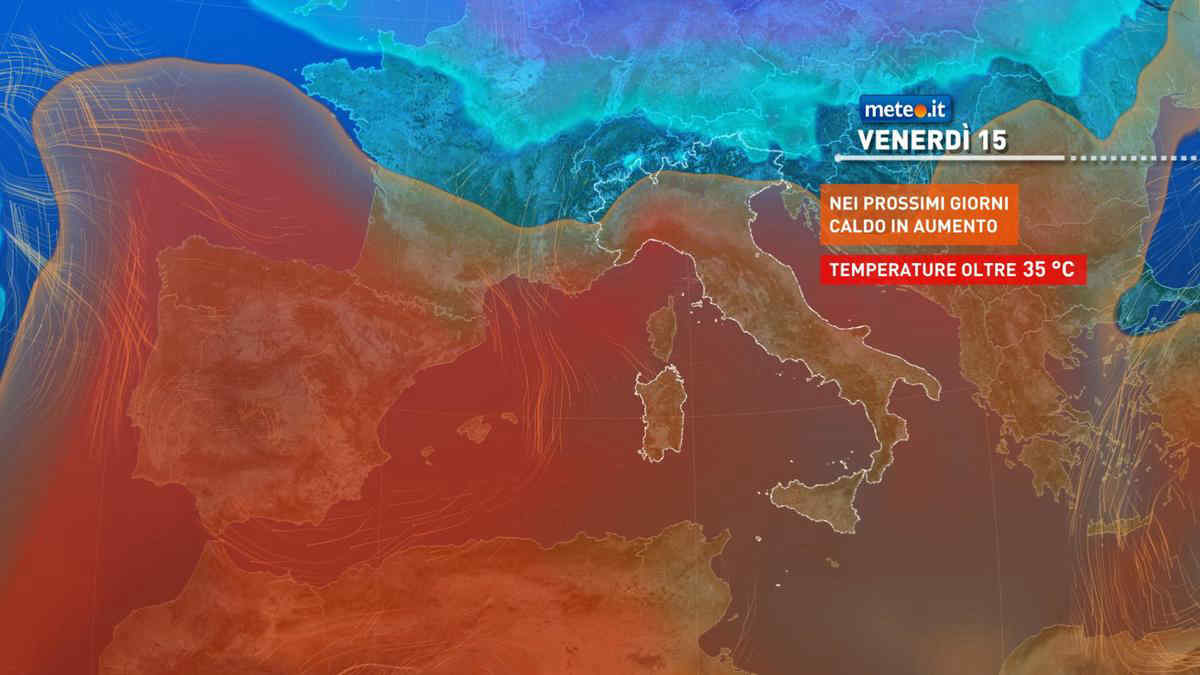 Meteo, venerdì 15 luglio rischio di 40 gradi in Val Padana