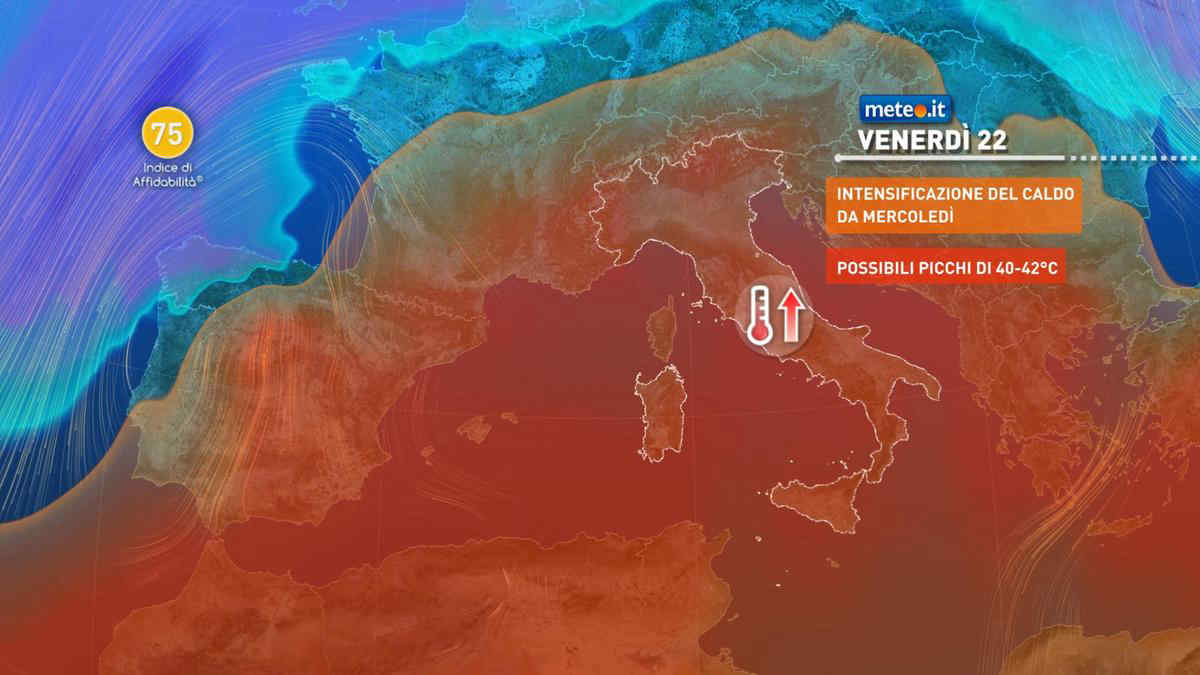 Meteo, caldo record sull'Italia: tra giovedì 21 luglio e il prossimo weekend picchi intorno ai 40 gradi. Le zone più roventi