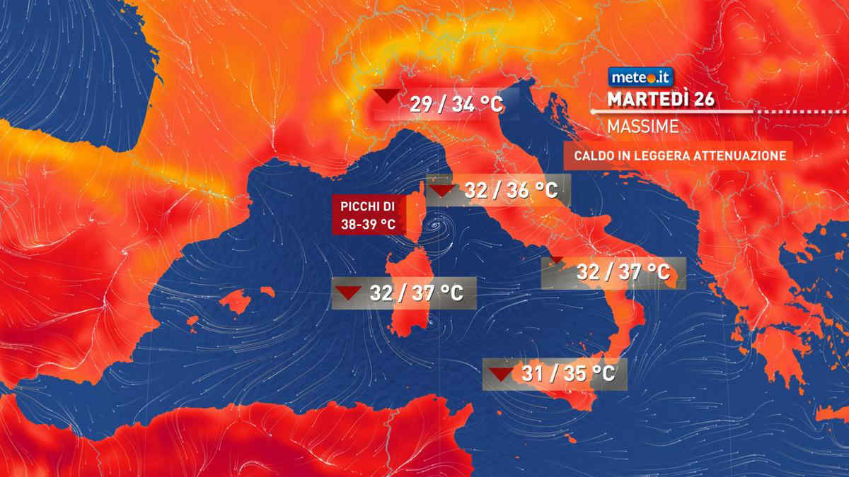 Meteo 26 luglio: stop al caldo estremo, soprattutto al Nord, ma attenzione ai temporali