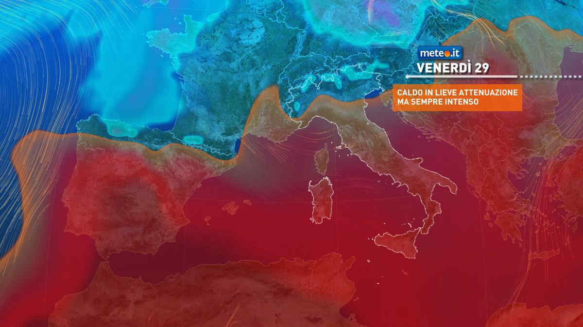 Meteo: venerdì 29 luglio temporali al Nord. Fine luglio rovente al Sud