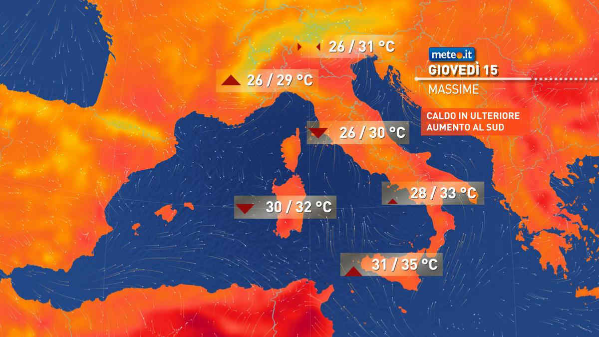 Meteo: giovedì 15 settembre Italia divisa tra maltempo e caldo intenso