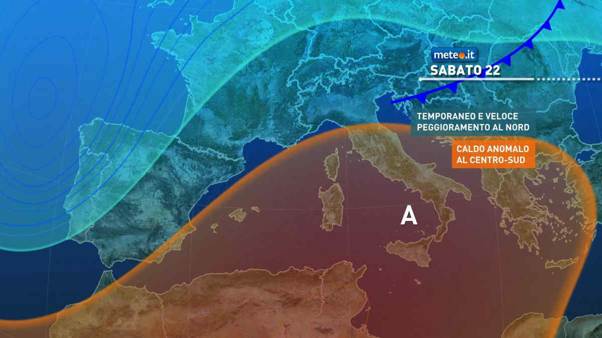 Meteo, 21 e 22 ottobre Italia divisa in due: sole e caldo estivo al Centro-Sud, pioggia al Nord